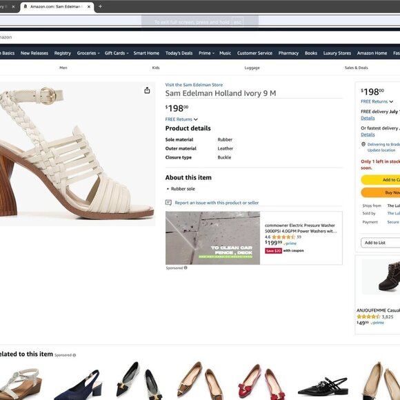 Sam Edelman Holland Ivory BRAND NEW SAVE $109.00 - Picture 2 of 7